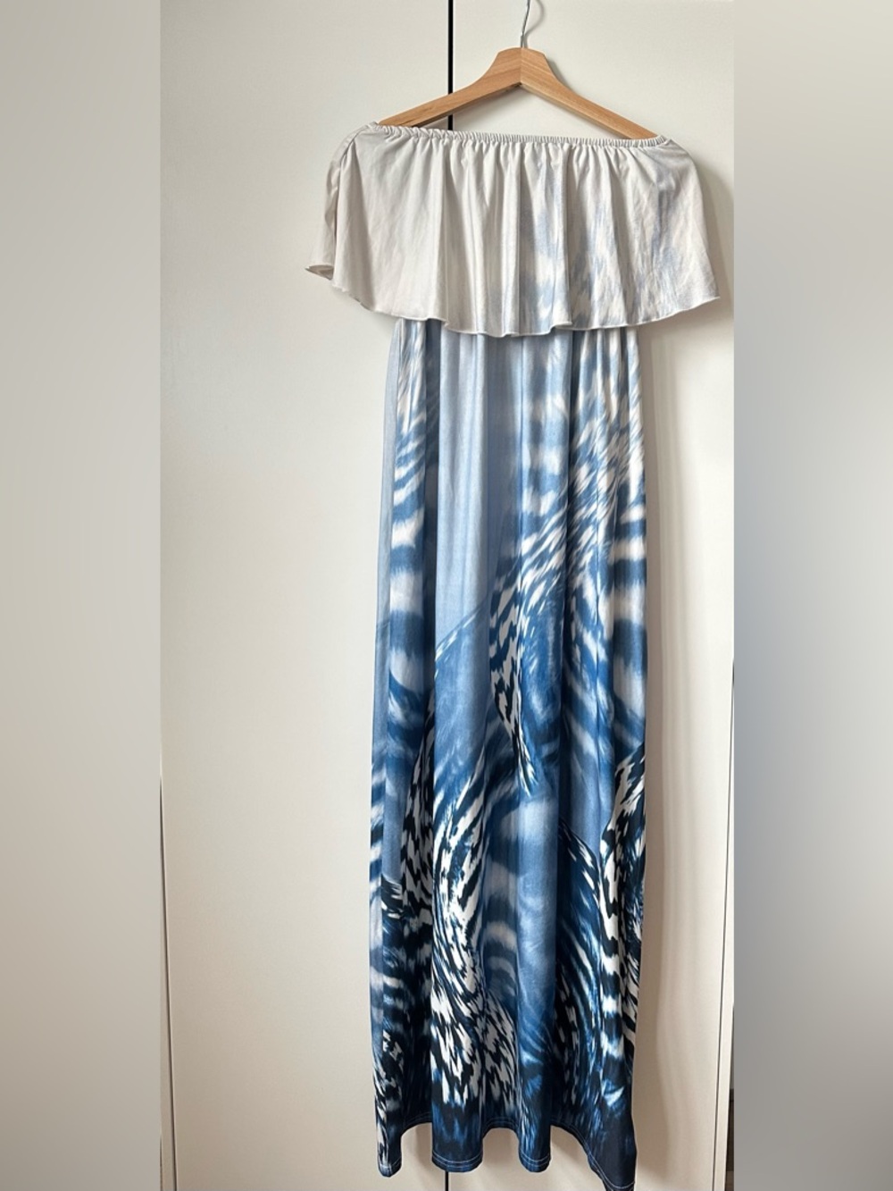 Strapless Ombre Blue Maxi Dress